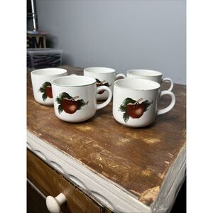 Set 5 Cades Cove  Collection Flat Cups Matched Pair Apple Cherry By Citation Mug